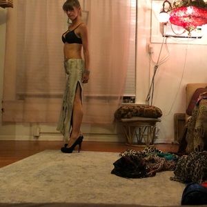 Citi Long silk skirt